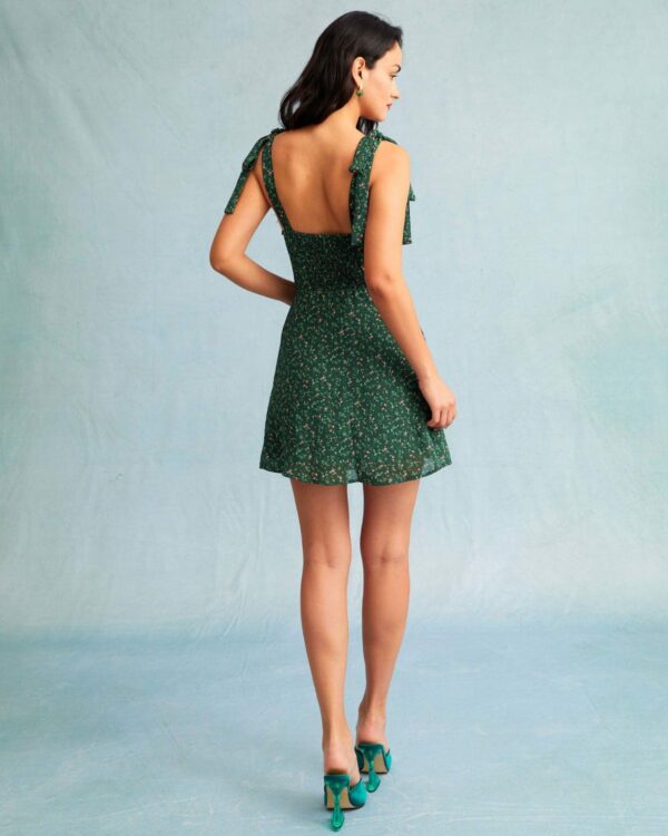 The Green Neck Floral Slip Mini Dress - Image 4