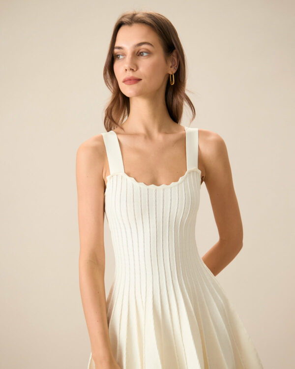 Women's Beige Knitted Sweater Dress - Image 2