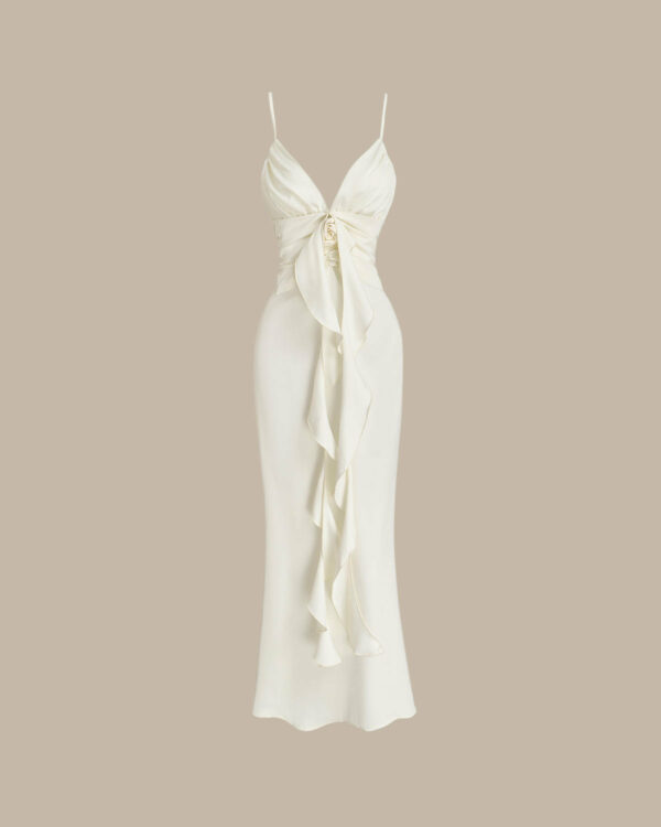 Apricot Tassel Slip Maxi Dress