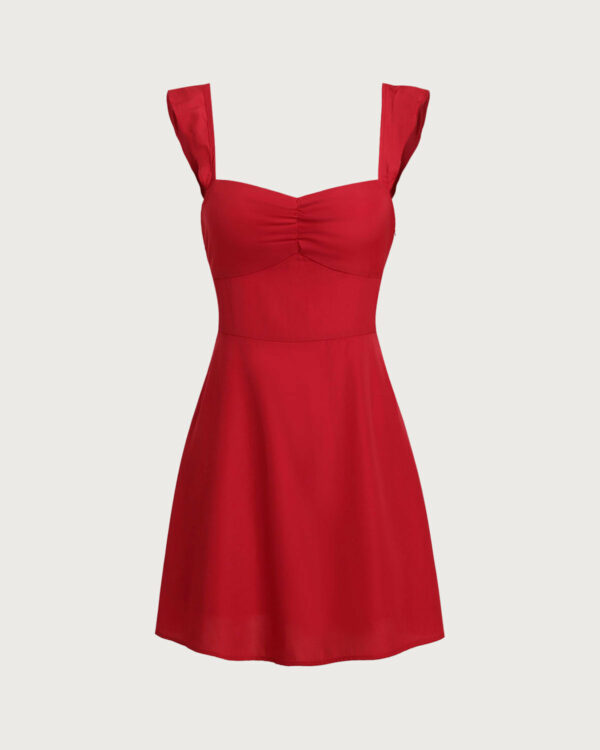 Red Neck Slip Mini Dress - Image 5