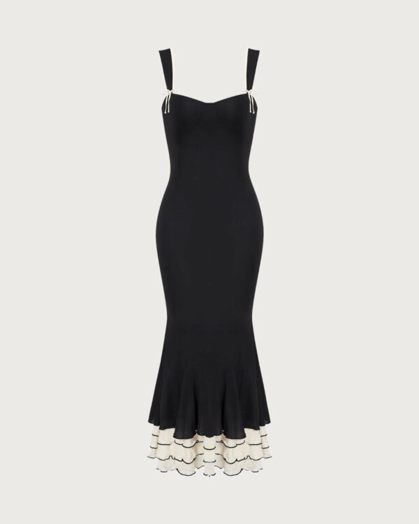 The Black Neck Slip Maxi Dress - Image 6