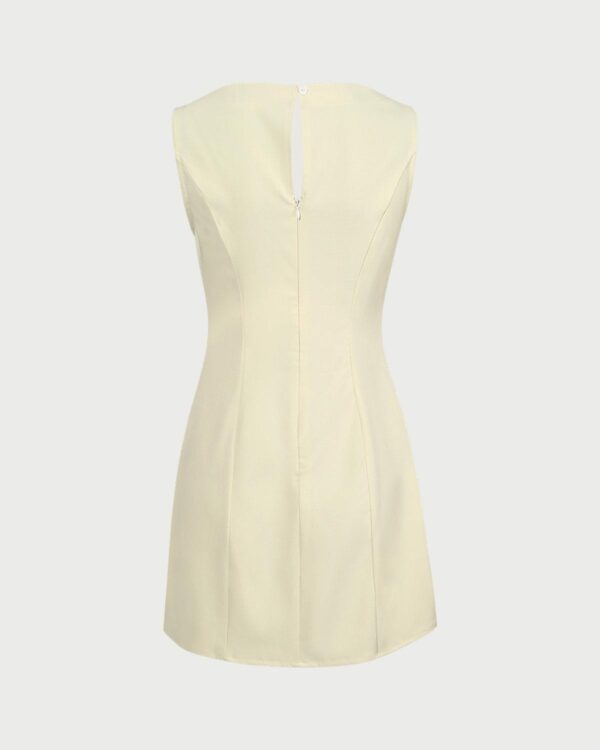 The Yellow Boat Neck Cutout Mini Dress - Image 7