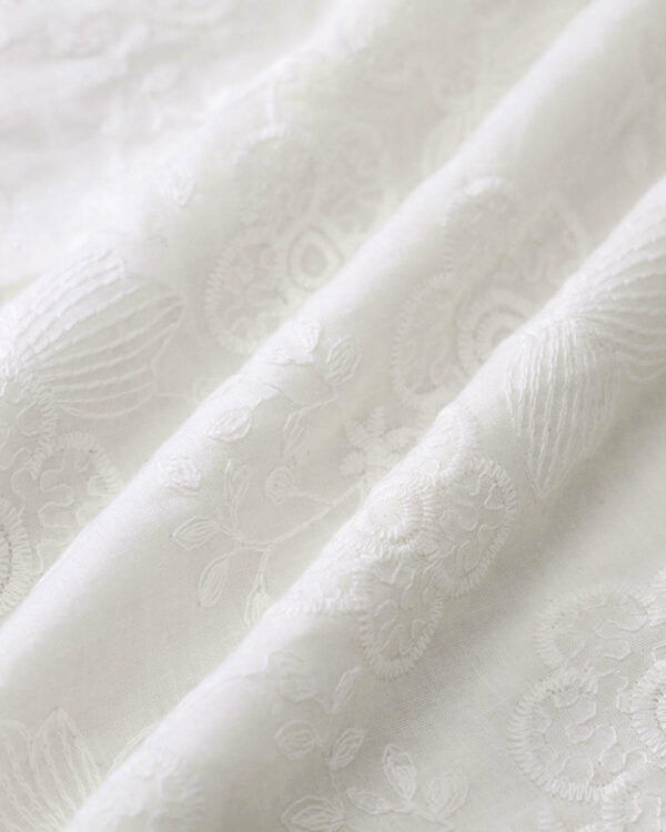 White Embroidery Halter Midi Dress - Image 8