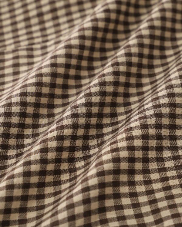 Brown Plaid Button Sleeveless Mini Dress - Image 3
