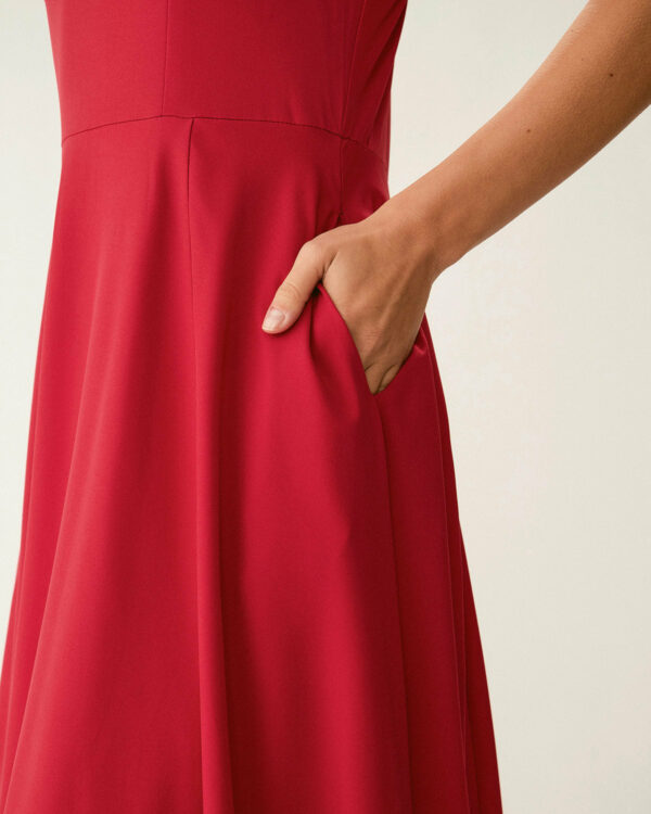 Red Neck Slip Maxi Dress - Image 3