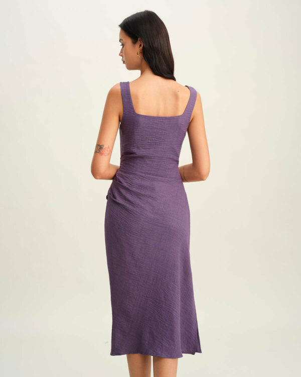 Purple Square Neck Slip Midi Dress - Image 6