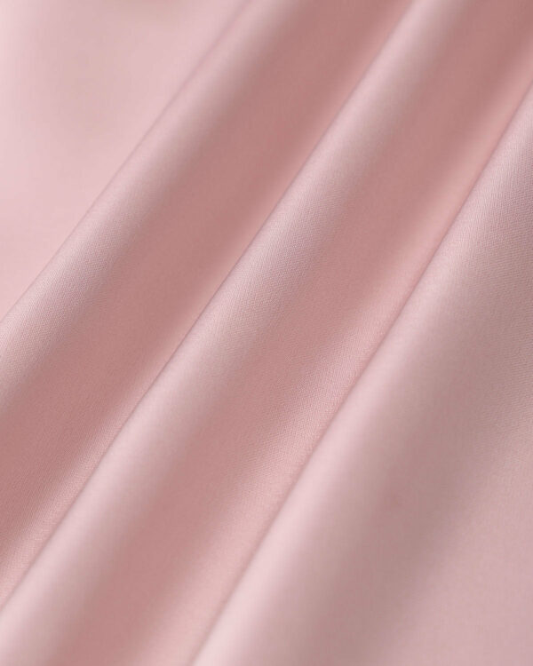 Pink Square Neck Ruffle Satin Midi Dress - Image 8