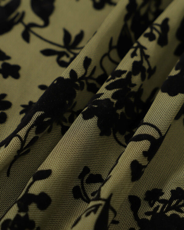 The Green Floral Burnout A-Line Slip Midi Dress - Image 7