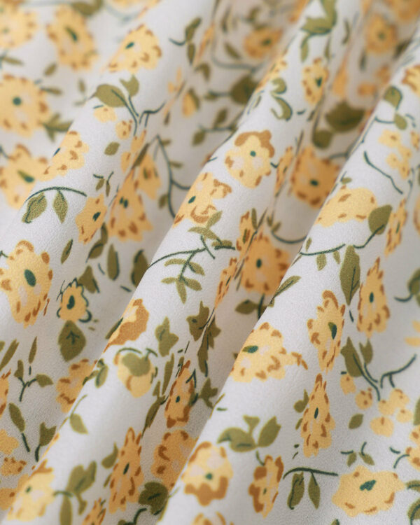 The Yellow Round Neck Floral Midi Dress - Image 8