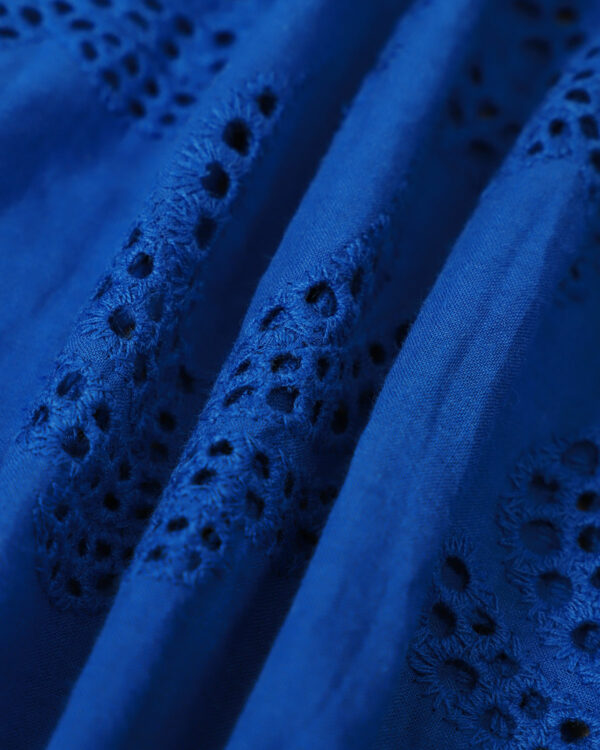 The Blue Neck Embroidery Slip Midi Dress - Image 7