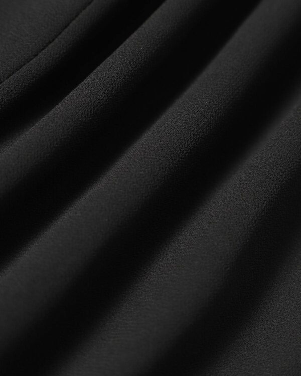 The Black Stand Collar Sheer Slit Mini Dress - Image 6