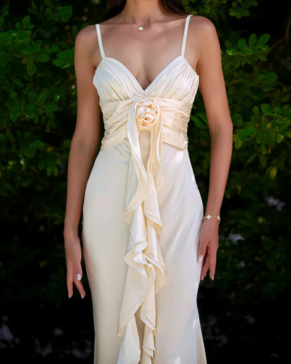 Apricot Tassel Slip Maxi Dress - Image 5