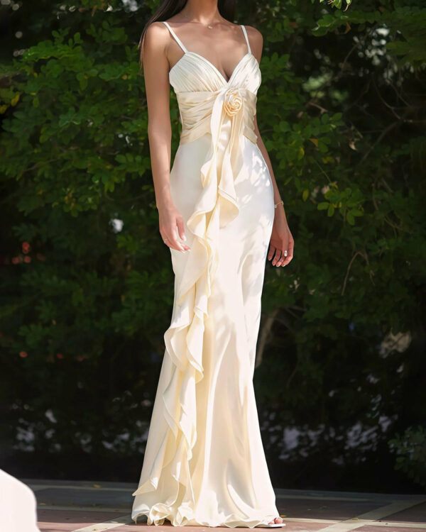 Apricot Tassel Slip Maxi Dress - Image 4