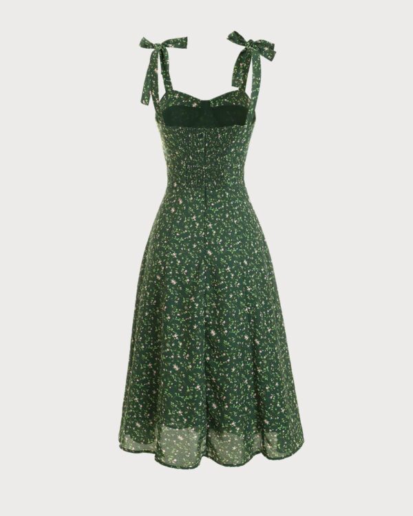The Floral Tie Straps Midi Dress - Image 3