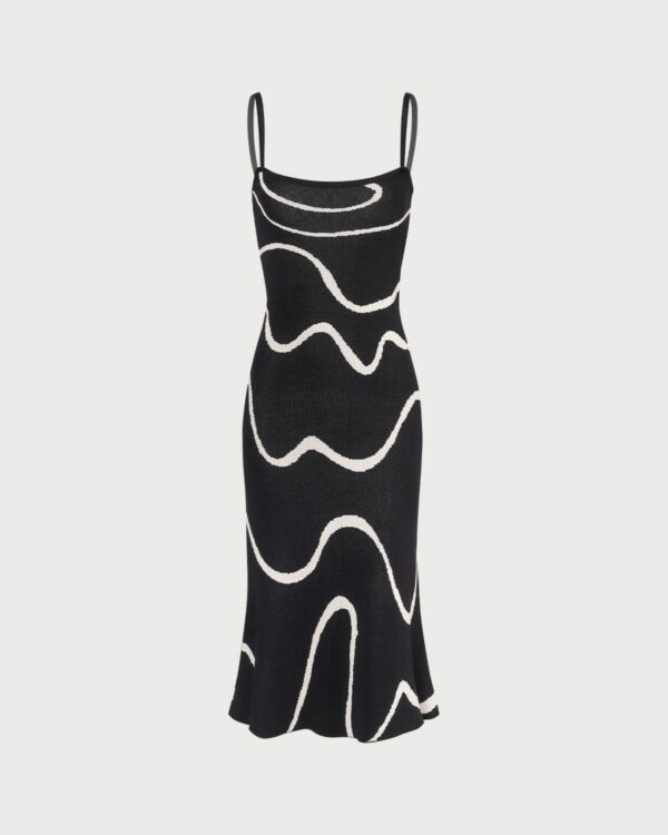 The Black Wave Mermaid Hem Knit Midi Dress - Image 8