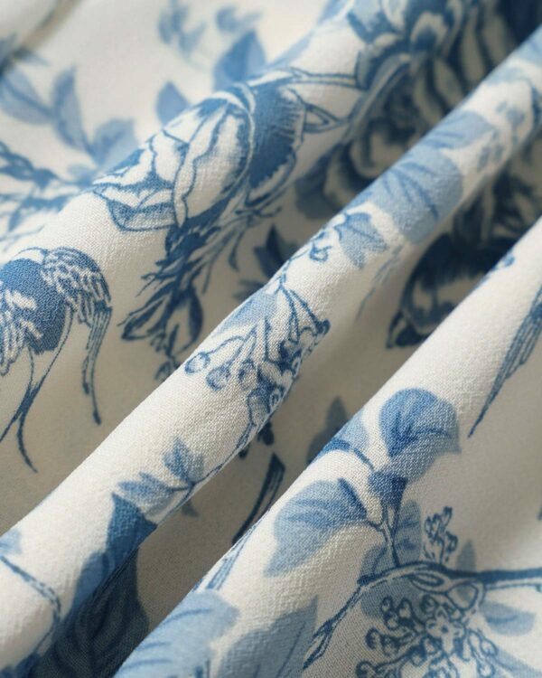 The Blue Neck Shirred Midi Dress - Image 3