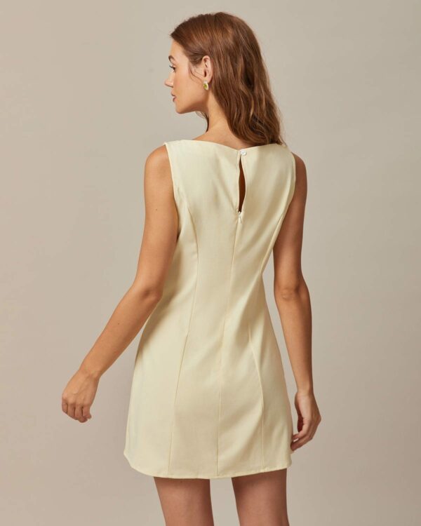 The Yellow Boat Neck Cutout Mini Dress - Image 5