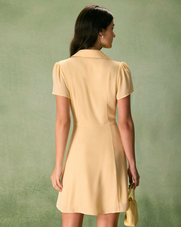The Yellow Button Down Shirt Mini Dress - Image 4