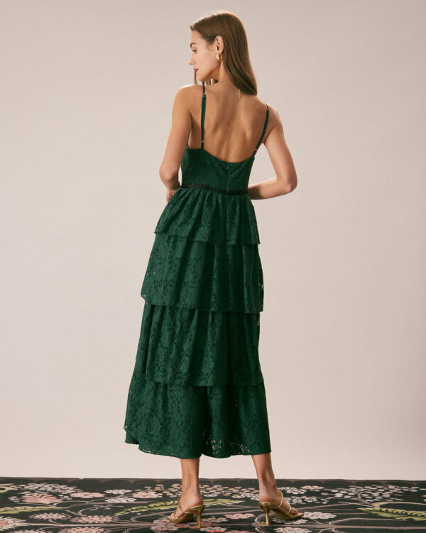 The Green Neck Lace Maxi Dress - Image 6