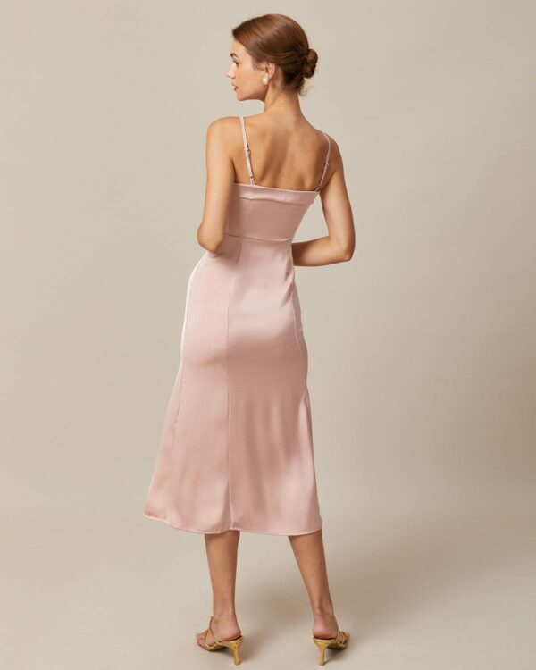 The Pink Satin Cami Midi Dress - Image 5