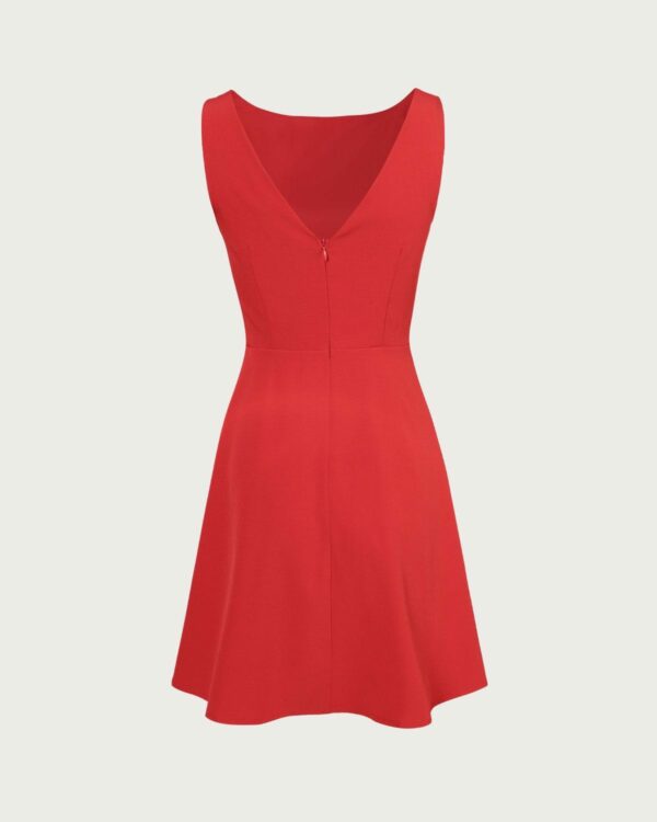 The Red Boat Neck High Waisted Mini Dress - Image 8