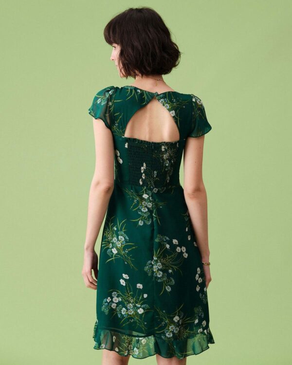 The Square Neck Backless Floral Midi Dress - Image 5