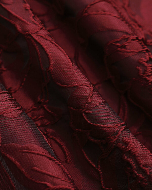 The Red Neck Jacquard Midi Dress - Image 8