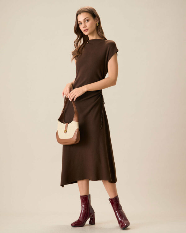 Women's Coffee Reversible Sweater Dress - Image 3
