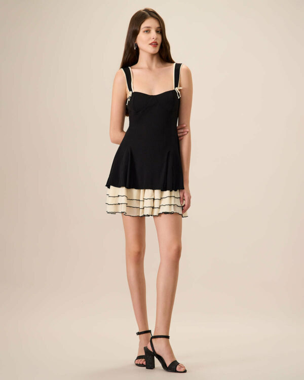 Women's Black Knitted Mini Dress - Image 4