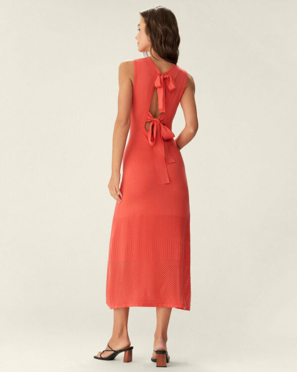 Red Tie-Back Midi Dress - Image 4