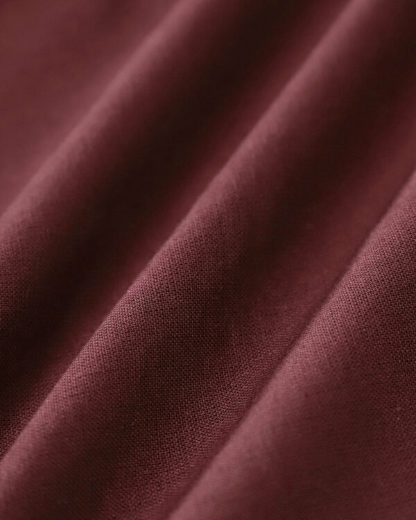Wine Red Square Neck Shirred Slip Midi Dress - Image 8