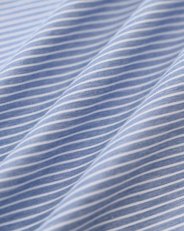 Blue Striped Button Mini Dress - Image 7