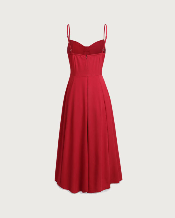 Red Neck Slip Maxi Dress - Image 8