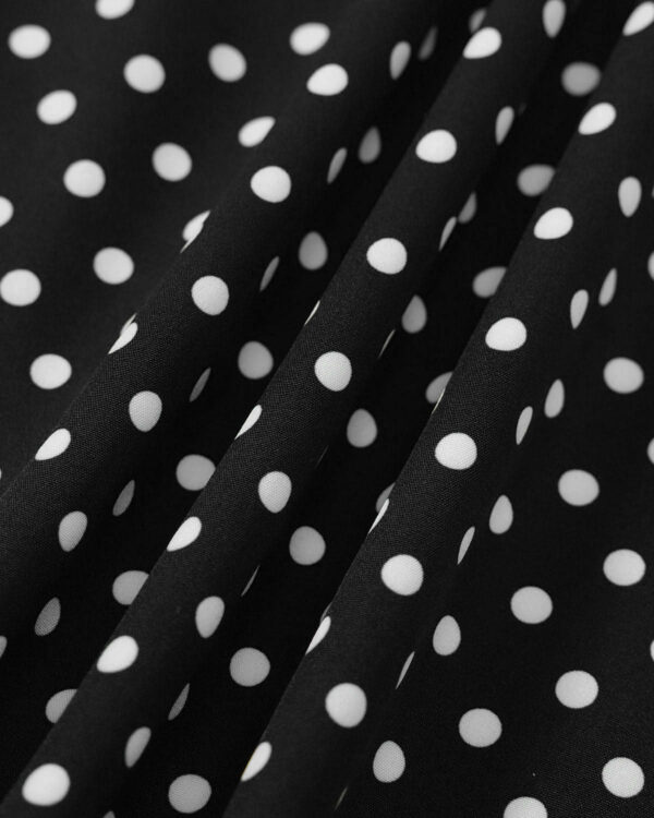 Black Polka Dot Lace Trim Maxi Dress - Image 6