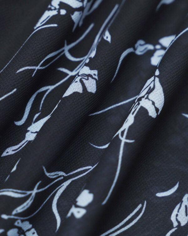 Navy Floral Neck Midi Dress - Image 7