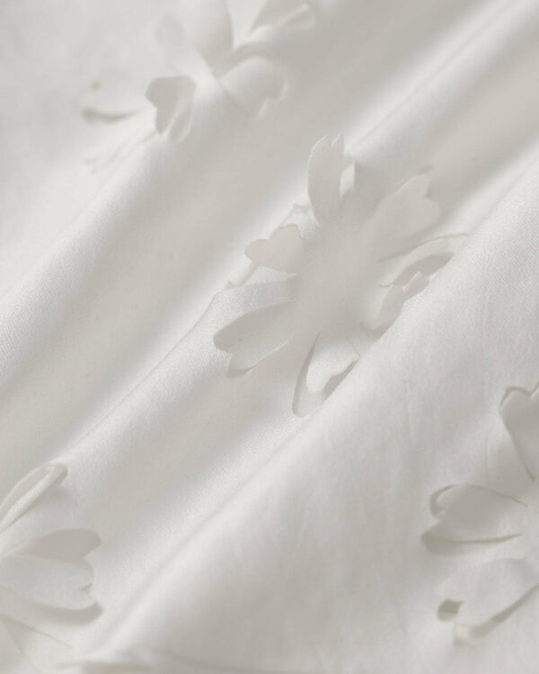 White Textured Boat Neck Sleeveless Mini Dress - Image 8