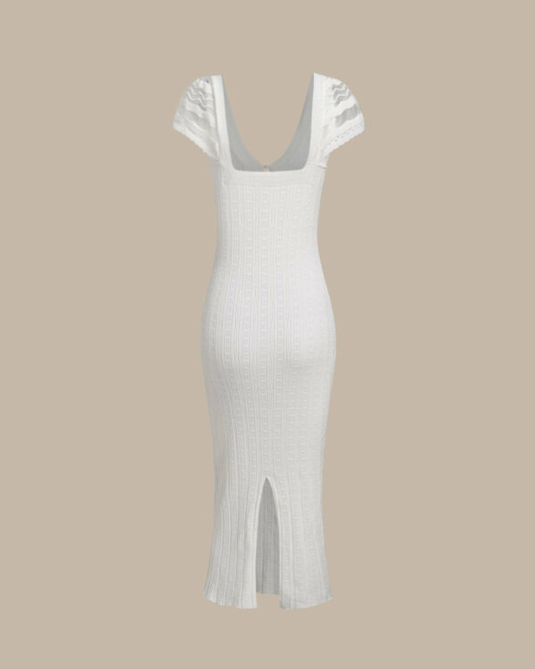 White Crochet Sweater Dress - Image 7