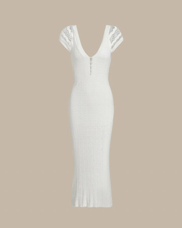 White Crochet Sweater Dress - Image 6