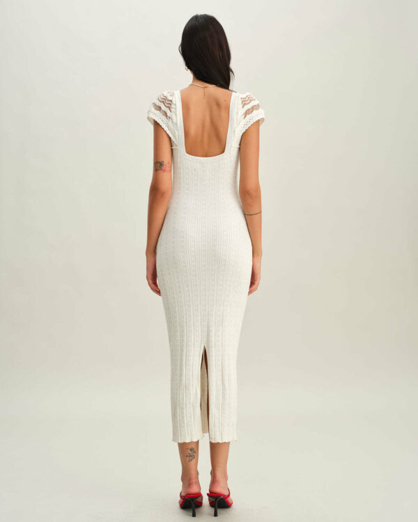 White Crochet Sweater Dress - Image 5