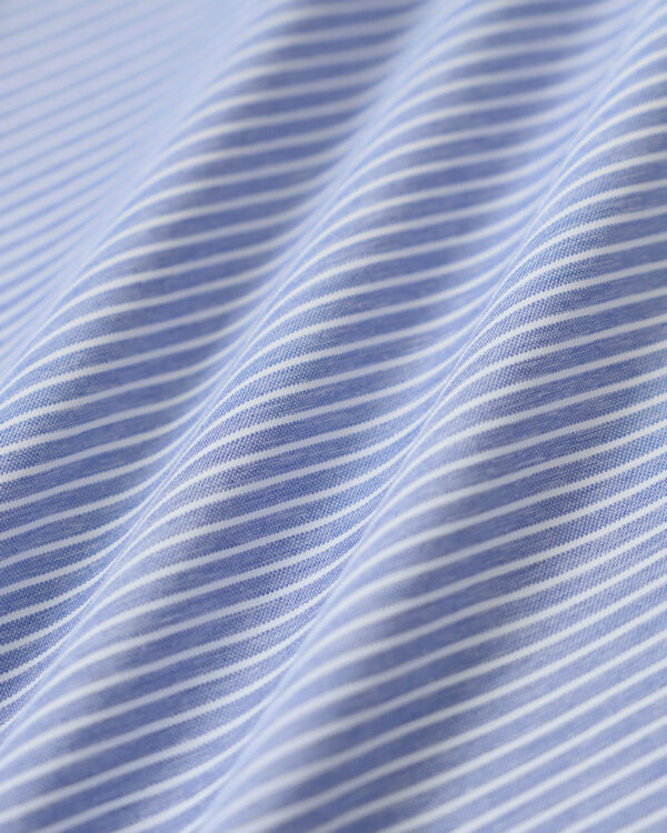 Blue Striped Backless Midi Dress - Image 10
