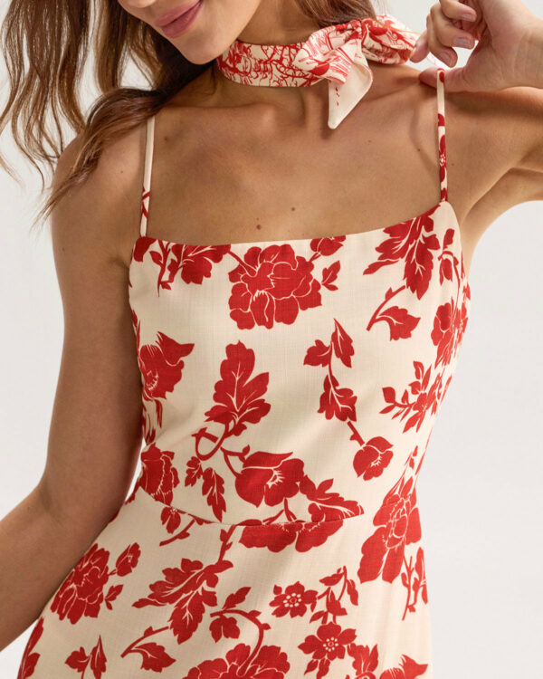 Red Floral Slip Maxi Dress - Image 2