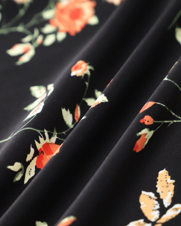 Black Floral Shirred Slip Maxi Dress - Image 7