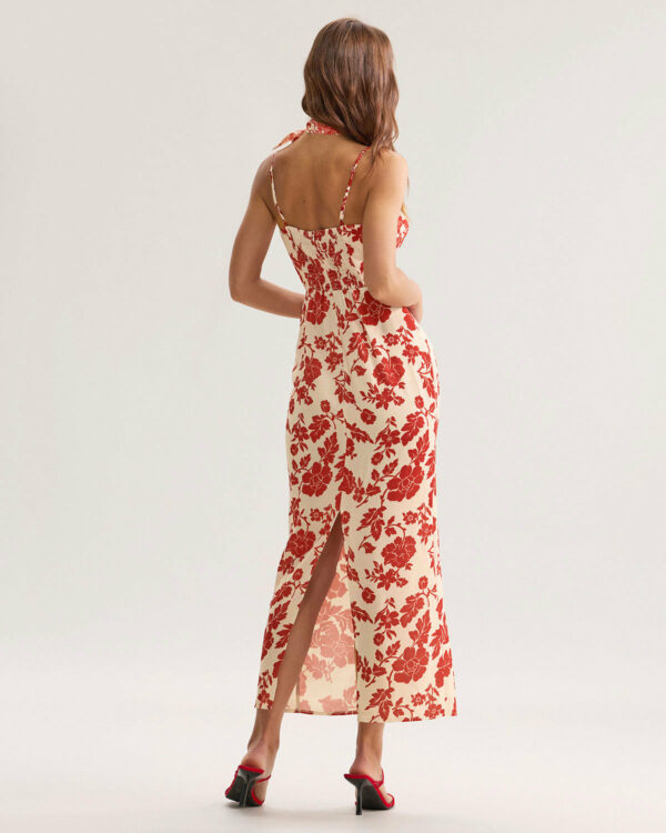 Red Floral Slip Maxi Dress - Image 6