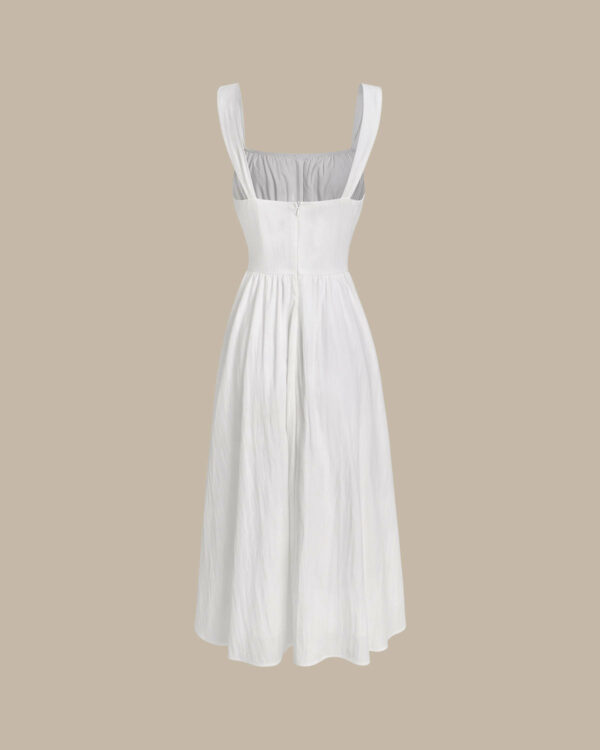 White Ruched Slip Maxi Dress - Image 8