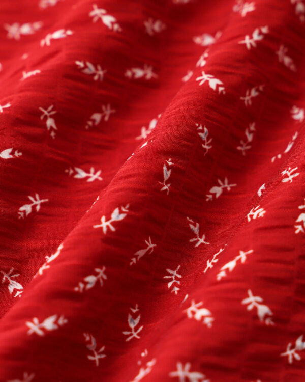 Red Floral V Neck Ruffle Maxi Dress - Image 3