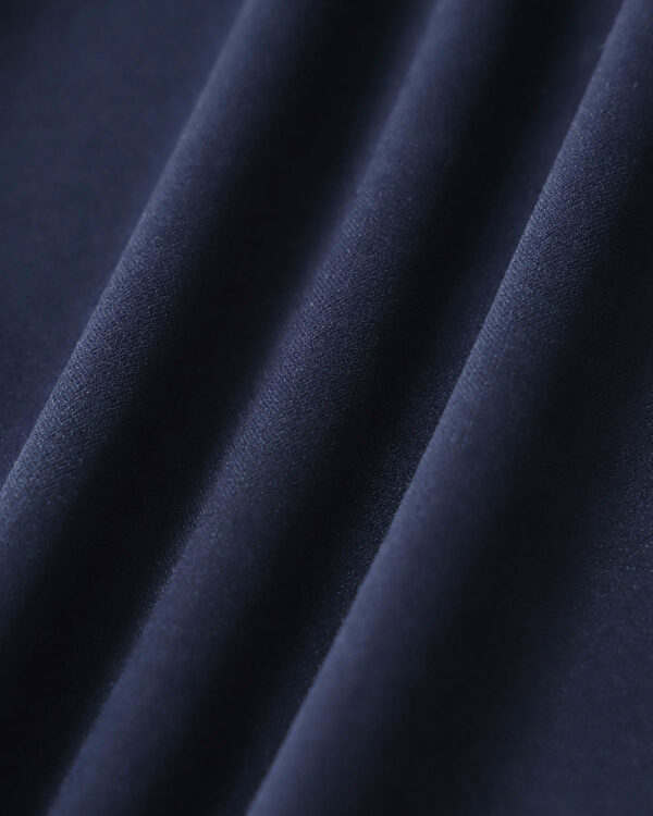 Blue V Neck Button Pleated Midi Dress - Image 8