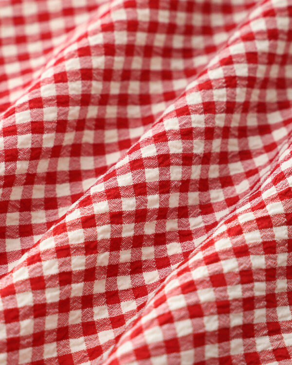 Red Plaid Square Neck Midi Dress - Image 7