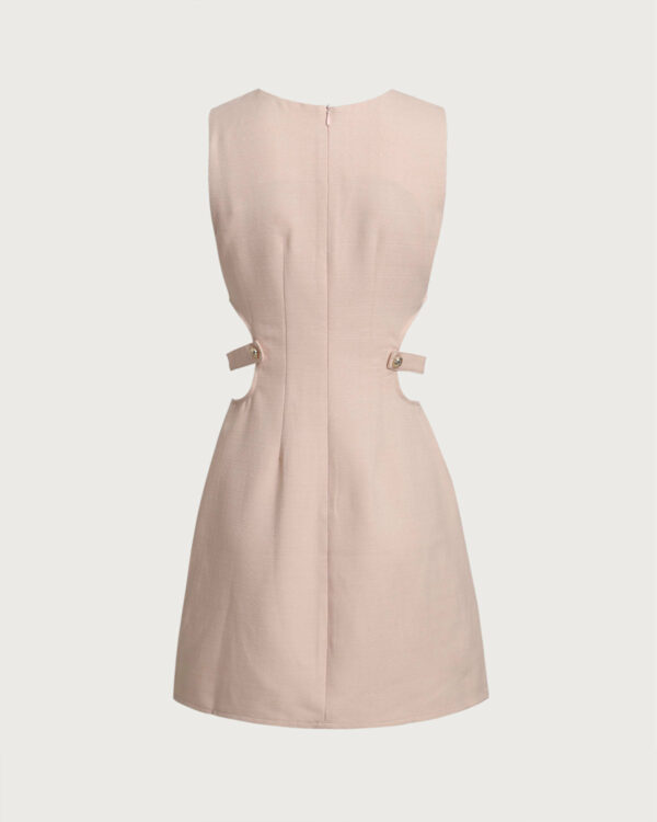 Pink Boat Neck Cut Out Sleeveless Mini Dress - Image 7