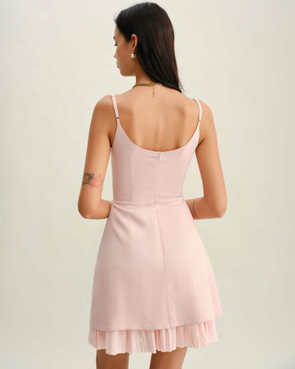 Pink Contrast A-Line Slip Mini Dress - Image 5