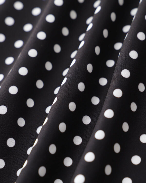 Black Polka Dot V-Neck Mini Dress - Image 9